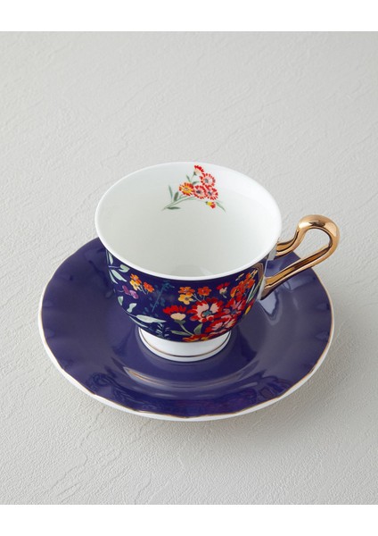 Lacivert 4'lü 2 Kişilik Seramik Fincan Takımı 220 ml modelleri