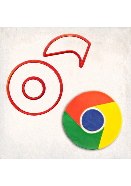 Google Chrome Detay Kurabiye Kalıp Seti 3’lü