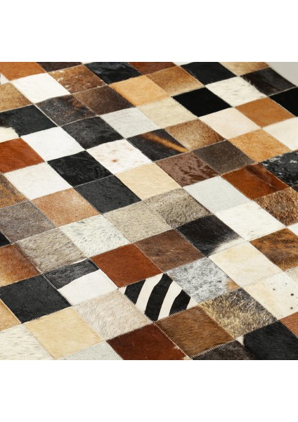 Çok Renkli El Yapımı Dana Derisi Halı, Hakiki Deri Patchwork Tasarım, Modern Salon Halısı indirimleri