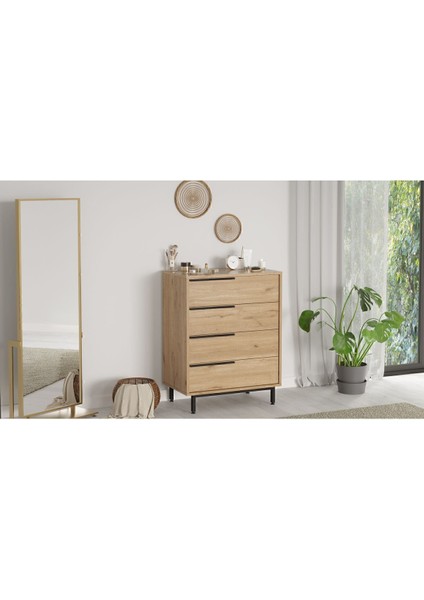 Bohem Şifonyer 4 Çekmece Metal Ayaklı Sepet BOH17-S modelleri