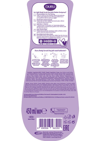 Body Scrub Pınk Delıght & Ice Lıght Duş Jeli 4X450 ml fiyatları