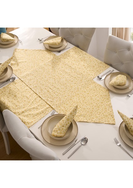 2 Parça Kırmızı Sofra Sunum Seti 1 Adet Üçgen Runner 50X150 cm - 1 Adet Dikdörtgen Runner 50X150 cm