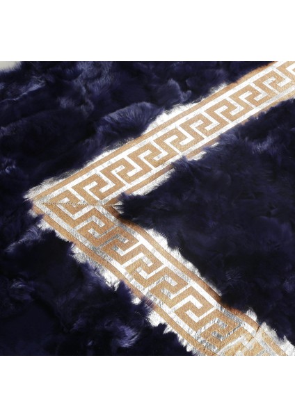 Lacivert Altın Koyun Derisi Halı, Şık ve Modern Tasarımlı Salon Halısı, Kaymaz Tabanlı Halı modelleri