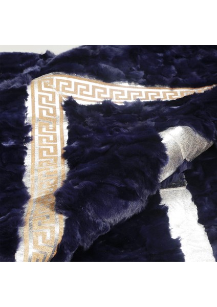 Lacivert Altın Koyun Derisi Halı, Şık ve Modern Tasarımlı Salon Halısı, Kaymaz Tabanlı Halı fırsatları