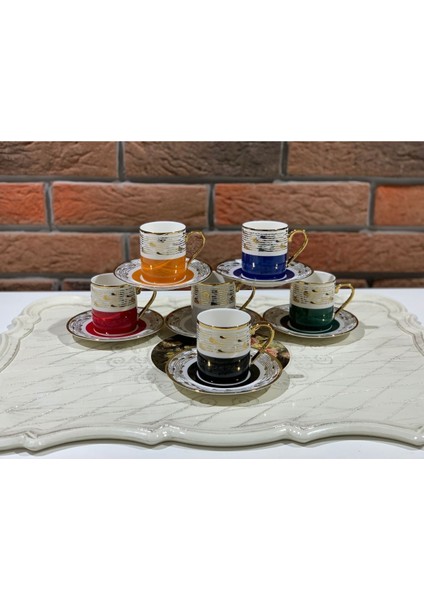 Renkli Porselen Fincan Takımı, Şık ve Zarif Set modelleri