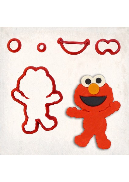 Susam Sokağı Bebek Elmo Detay Kurabiye Kalıp Seti 5’li