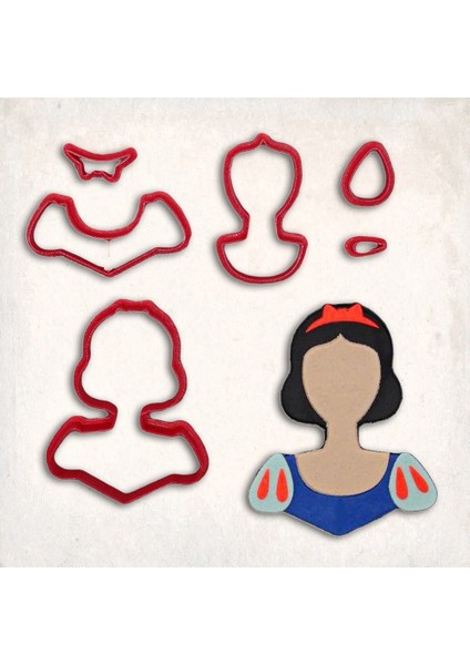 Pamuk Prenses Detay Kurabiye Kalıp Seti 6’lı