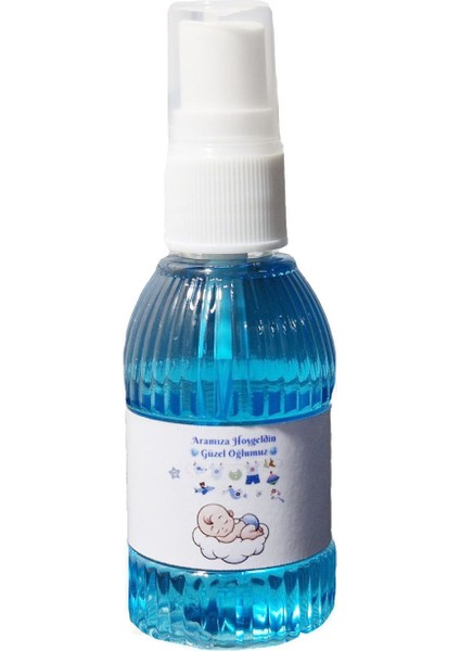 Sprey Kolonya 80 Derece Esanslı Aramıza Hoşgeldin Güzel Oğlumuz Yazılı 8 Adet Gelecek