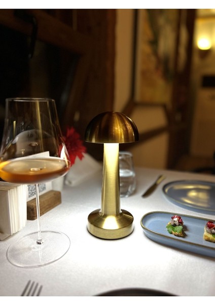 Dokunmatik LED Masa Lambası, Şarj Edilebilir, Ev, Restoran, Kafe, Mantar Tasarım fiyatları