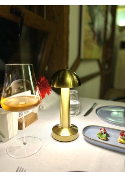 Dokunmatik LED Masa Lambası, Şarj Edilebilir, Ev, Restoran, Kafe, Mantar Tasarım modelleri