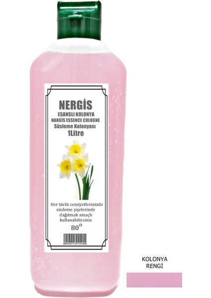 Pembe Reni Nergis Esanslı Kolonya 80 Derece 1 Lt Gelecektir