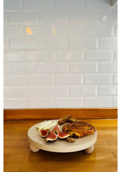 Bej Kayın Ayaklı 3'lü Mdf Tabak Sunum Seti fırsatları