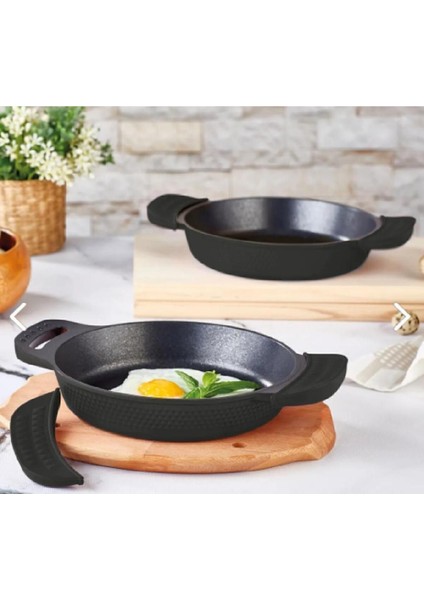 Siyah Kuvars 18-22 cm Döküm Sahan Seti, Dayanıklı ve Şık Mutfak Gereci