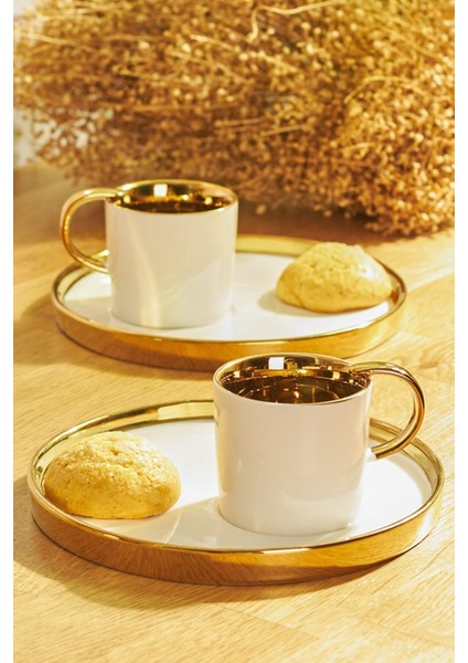 Beyaz 2 Kişilik Kahve Fincan Takımı 100 Ml, Şık ve Zarif Tasarım