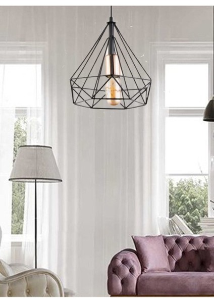 Şık Siyah Piramit Avize, Salon, Mutfak, Antre ve Çocuk Odası Için Ideal Işık Kaynağı modelleri