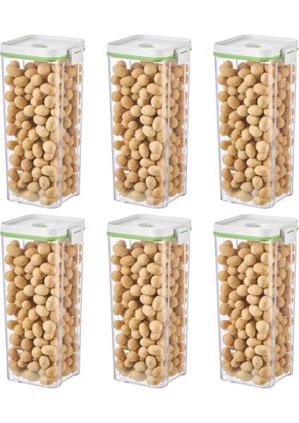 6'lı 2l Beyaz Vakumlu Saklama Kabı Seti