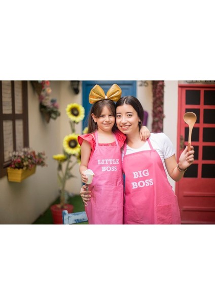 Kırmızı Anne ve Çocuk Baskılı Mutfak Önlüğü Seti, Şık ve Kullanışlı Tasarım indirimleri