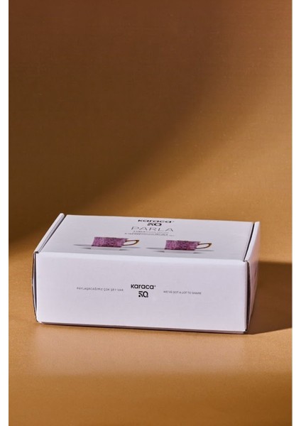 Iki Kişilik Pembe Kahve Fincan Takımı 90 ml Şık ve Zarif Tasarım