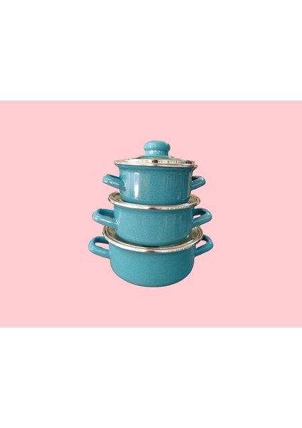 3'lü Tencere Seti, 12CM-14CM-16CM, Turkuaz, Şık ve Kullanışlı Mutfak Gereci fiyatları