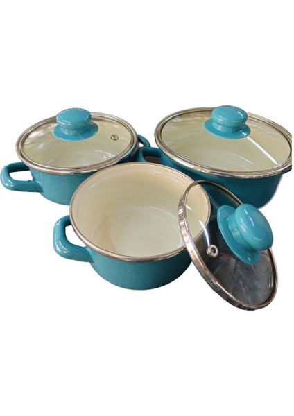 3'lü Tencere Seti, 12CM-14CM-16CM, Turkuaz, Şık ve Kullanışlı Mutfak Gereci fırsatları