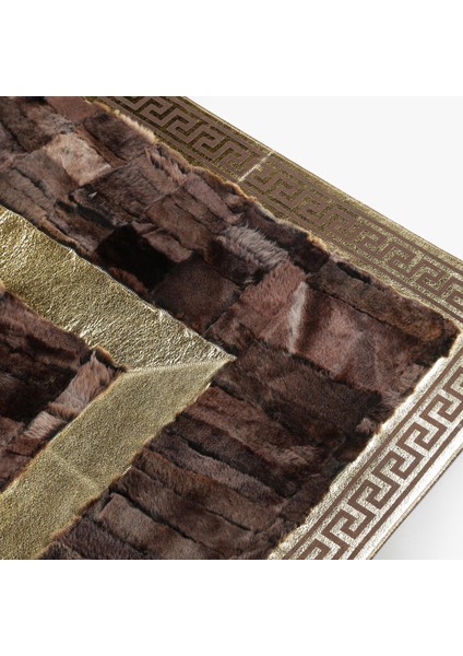 Altın Kenarlı Parlak Kahverengi Toskana Halı, Lüks Salon Halısı, Şık ve Modern Tasarımlı Halı fırsatları