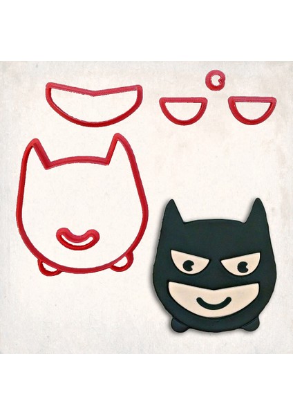 Batman Maske Detay Kurabiye Kalıp Seti 6’lı