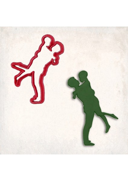 Kucaklaşan Çift Kurabiye Kalıbı Şekillendirici Kopat