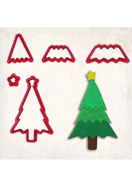 Noel Ağacı Detay Kurabiye Kalıp Seti 5’li