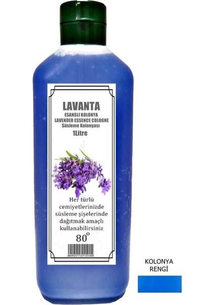 Mavi Reni Lavanta Esanslı Kolonya 80 Derece 1 Lt