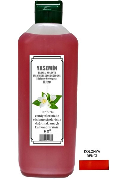 Kırmızı Reni Yasemin Esanslı Kolonya 80 Derece 1 Lt