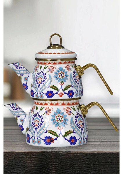 Renkli Mini Emaye Çaydanlık, Şık ve Hafif Tasarım