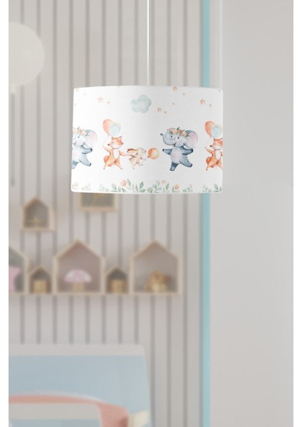 Renkli Orman Hayvanları Çocuk Odası Sarkıt Avize, Neşeli ve Eğlenceli Aydınlatma