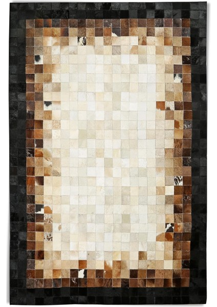 Bej Kahverengi Gerçek Dana Derisi Halı – El Yapımı Patchwork Deri Halı Tasarımı fırsatları