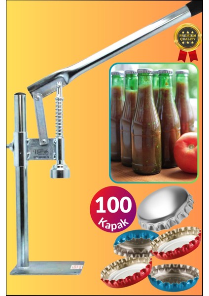 Pembe Şişe Kapatma Aleti, Gazoz ve Soda Kapağı Kapama Makinesi