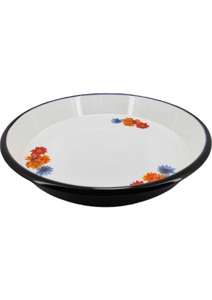 Desenli Emaye Yüksek Kenarlı Fırın Tepsisi, 28 Cm, Şık ve Dayanıklı Tasarım