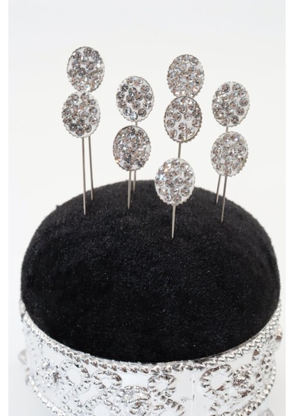 8li Kristal Taşlı Beyaz Eşarp Iğnesi. Şal Iğnesi. Türban Iğnesi. Başörtü Iğnesi. Eşarp ve Şal Iğnesi fırsatları