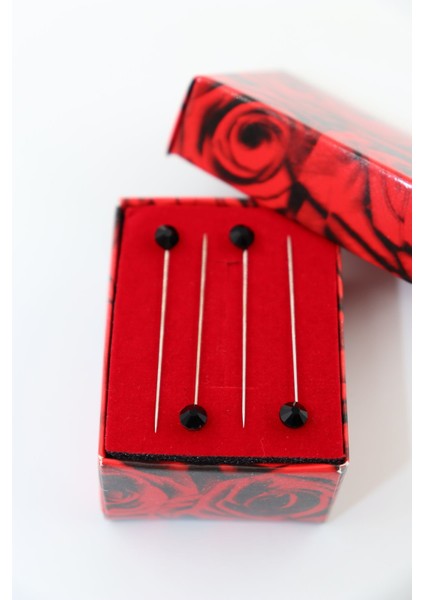 4lü Pırlanta Taşlı Siyah Eşarp Iğnesi. Eşarp Iğnesi. Şal Iğnesi. Türban Iğnesi. Başörtü Iğnesi indirimleri