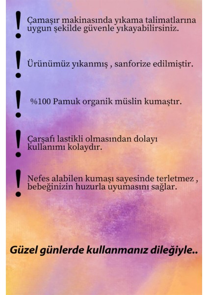 %100 Organik Pamuk Müslin Lastikli Çarşaf 70X140 Çift Kat, Anne Yanı ve Beşik Yatak Için indirimleri