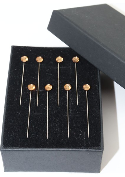 8li Pırlanta Taşlı Turuncu Eşarp Iğnesi. Eşarp Iğnesi. Şal Iğnesi. Türban Iğnesi. Başörtü Iğnesi indirimleri