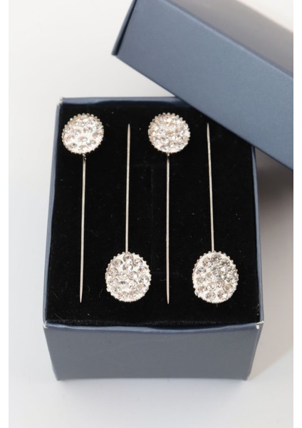 4lü Kristal Taşlı Beyaz Eşarp Iğnesi. Şal Iğnesi. Türban Iğnesi. Başörtü Iğnesi. Eşarp ve Şal Iğnesi