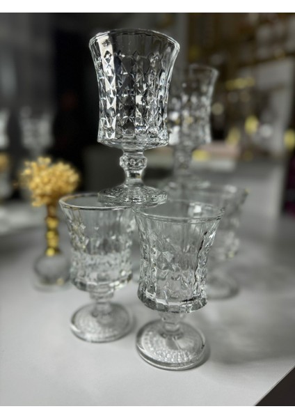 6’lı Crystal Cam Bahamas Ayaklı Kahve Yanısı Su Bardağı Seti 105ML fırsatları