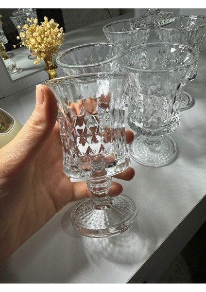 6’lı Crystal Cam Bahamas Ayaklı Kahve Yanısı Su Bardağı Seti 105ML