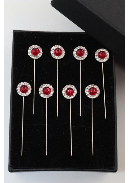 8’li Kristal Taşlı Eşarp Iğnesi. Şal Iğnesi. Türban Iğnesi. Başörtü Iğnesi. Eşarp ve Şal Iğnesi modelleri