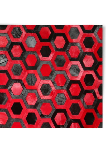 Siyah Kırmızı Doğal Dana Derisi Patchwork Halı – El Dokuma Hakiki Deri Modern Salon Halısı fiyatları