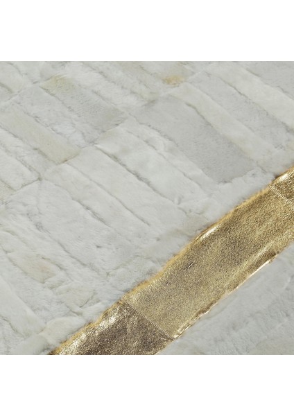 Altın Çerçeveli Krem Renkli Gerçek Koyun Derisi Halı, El Dokuma Şık Halı fırsatları