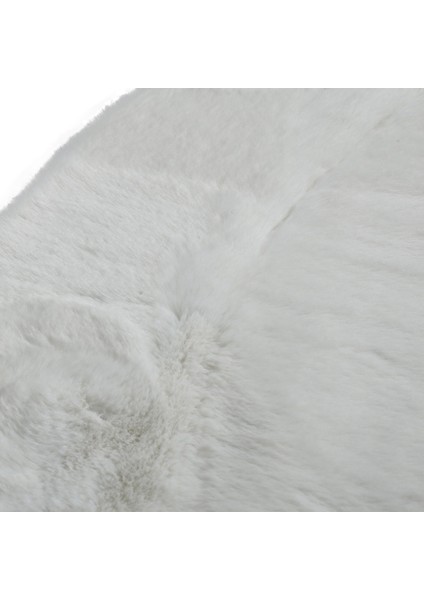 Beyaz Yuvarlak Peluş Halı – Yumuşak Dokulu Kaymaz Tabanlı Dekoratif Halı indirimleri