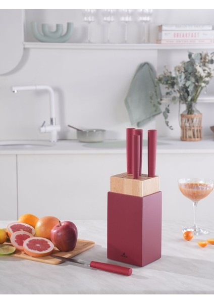 6 Parça Standlı Bıçak Seti, Şık ve Dayanıklı Mutfak Gereciği