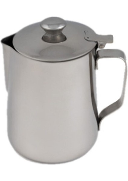 Paslanmaz Çelik Kahve Süt Potu, Kapaklı, 1500 Ml, Gri Renkli, Şık ve Dayanıklı Tasarım