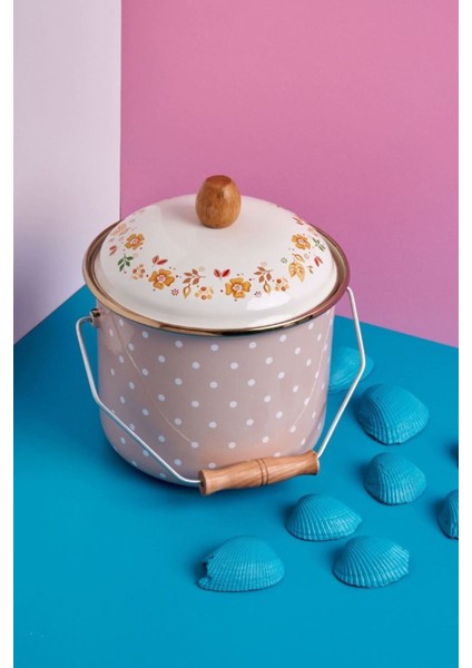 Pembe Emaye Bakraç 18 Cm, Şık ve Dayanıklı Ev Aksesuarı