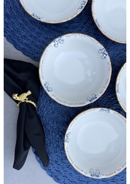 Bej Porselen Çorba Kasesi Seti 6 Kişilik 14 cm Sunum ve Servis Takımı